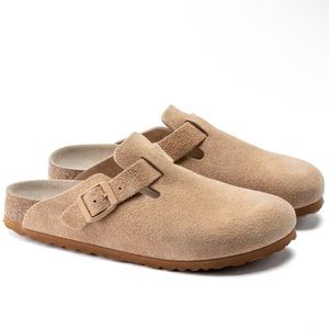 BIRKENSTOCK Boston Suede Leather Clogs